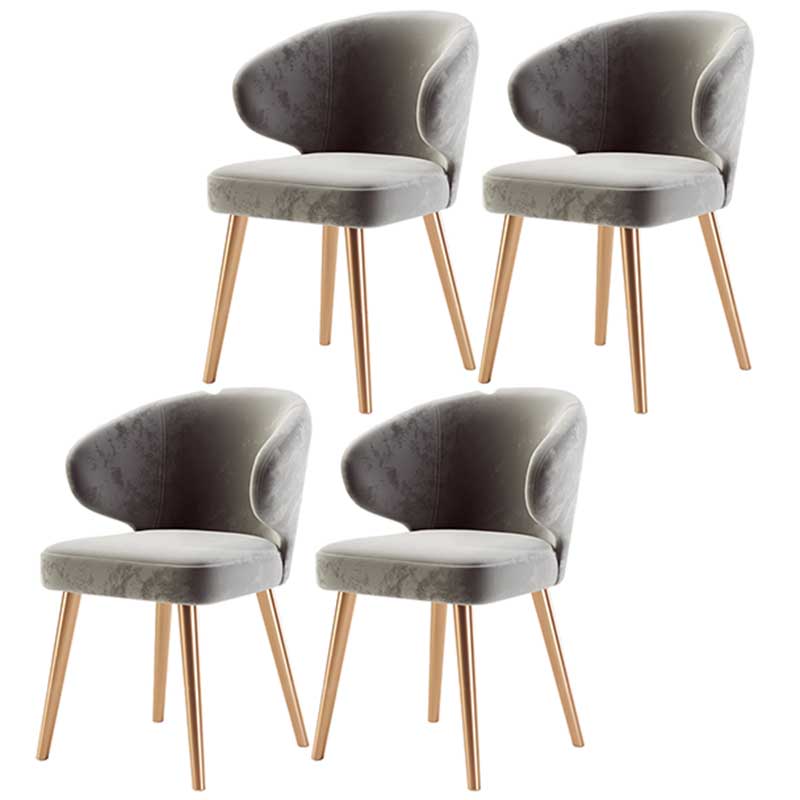 Modern Indoor-Outdoor Chair Metal Dining Wingback Armless Chair for Kitchen Grey 4 Piece Set Brass Gold Clearhalo ' kitchen&dining_furn' 'Dining Chairs' 'Dining Tables & Seating' 'dining_chair' 'furn' 'furn_dining_chair' 'Furniture' 'furniture_dining_chair' 'Kitchen & Dining Furniture' 'kitchen' 3672309