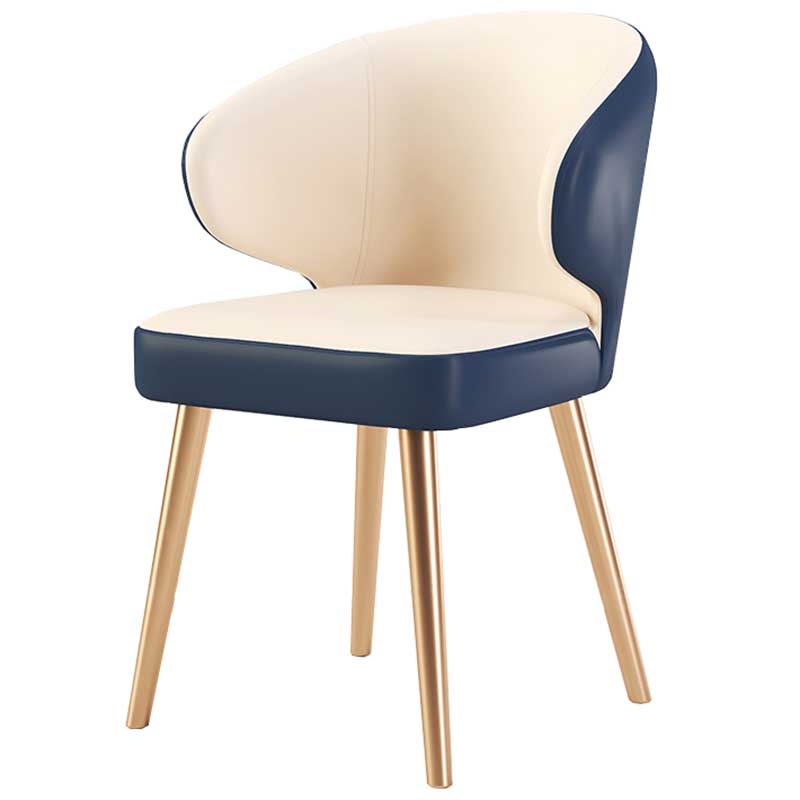 Modern Indoor-Outdoor Chair Metal Dining Wingback Armless Chair for Kitchen Dark Blue-White 1 Piece Brass Gold Clearhalo ' kitchen&dining_furn' 'Dining Chairs' 'Dining Tables & Seating' 'dining_chair' 'furn' 'furn_dining_chair' 'Furniture' 'furniture_dining_chair' 'Kitchen & Dining Furniture' 'kitchen' 3672310