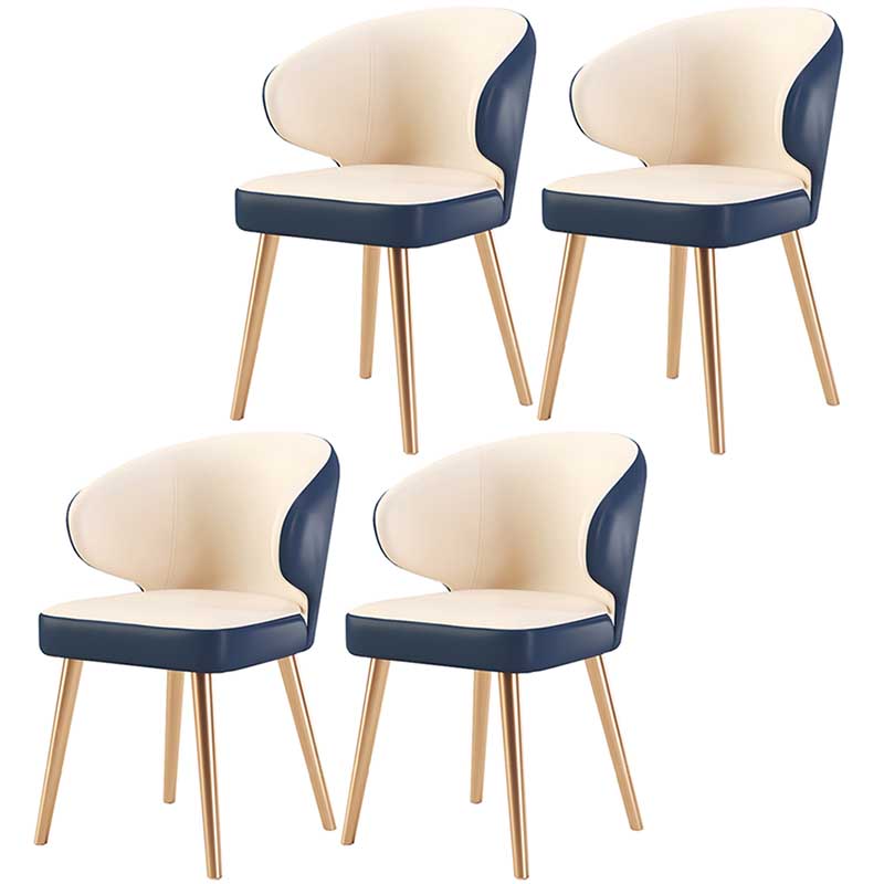 Modern Indoor-Outdoor Chair Metal Dining Wingback Armless Chair for Kitchen Dark Blue-White 4 Piece Set Brass Gold Clearhalo ' kitchen&dining_furn' 'Dining Chairs' 'Dining Tables & Seating' 'dining_chair' 'furn' 'furn_dining_chair' 'Furniture' 'furniture_dining_chair' 'Kitchen & Dining Furniture' 'kitchen' 3672312