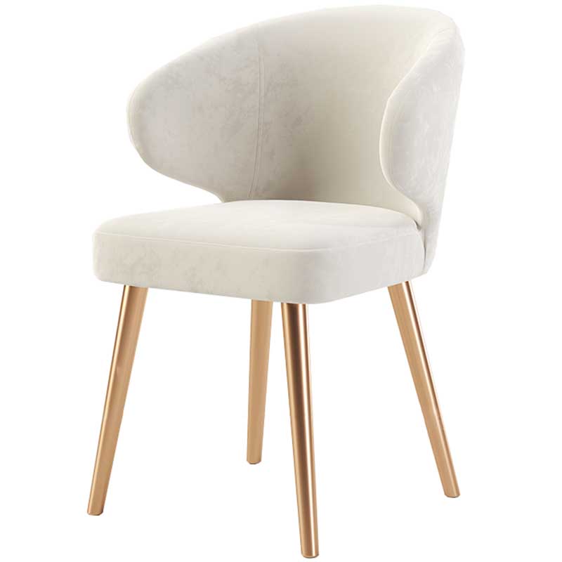 Modern Indoor-Outdoor Chair Metal Dining Wingback Armless Chair for Kitchen White 1 Piece Brass Gold Clearhalo ' kitchen&dining_furn' 'Dining Chairs' 'Dining Tables & Seating' 'dining_chair' 'furn' 'furn_dining_chair' 'Furniture' 'furniture_dining_chair' 'Kitchen & Dining Furniture' 'kitchen' 3672313