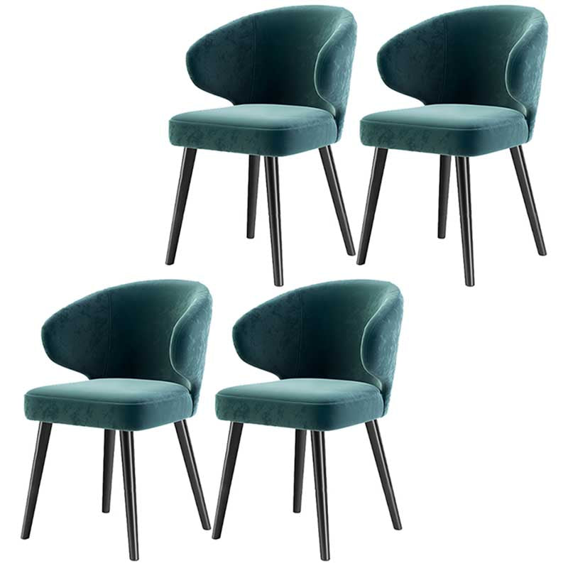 Modern Indoor-Outdoor Chair Metal Dining Wingback Armless Chair for Kitchen Green 4 Piece Set Black Clearhalo ' kitchen&dining_furn' 'Dining Chairs' 'Dining Tables & Seating' 'dining_chair' 'furn' 'furn_dining_chair' 'Furniture' 'furniture_dining_chair' 'Kitchen & Dining Furniture' 'kitchen' 3672321