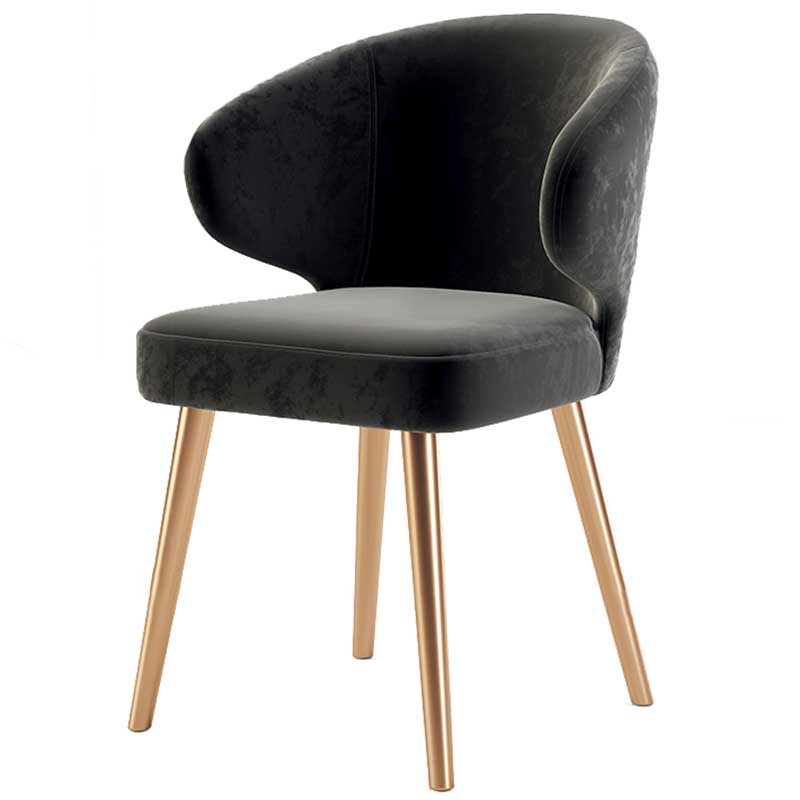 Modern Indoor-Outdoor Chair Metal Dining Wingback Armless Chair for Kitchen Black 1 Piece Brass Gold Clearhalo ' kitchen&dining_furn' 'Dining Chairs' 'Dining Tables & Seating' 'dining_chair' 'furn' 'furn_dining_chair' 'Furniture' 'furniture_dining_chair' 'Kitchen & Dining Furniture' 'kitchen' 3672322