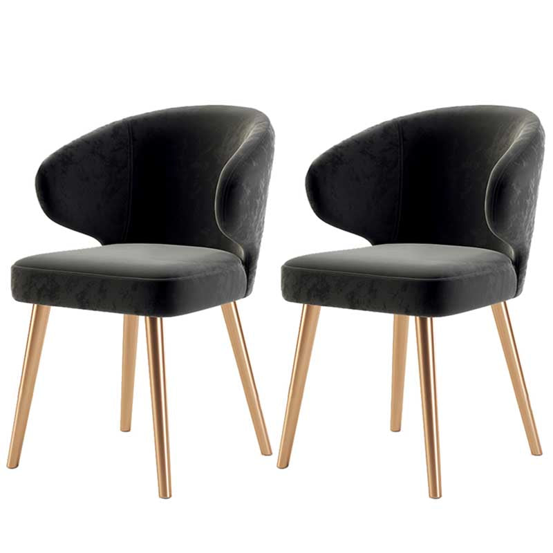 Modern Indoor-Outdoor Chair Metal Dining Wingback Armless Chair for Kitchen Black 2 Piece Set Brass Gold Clearhalo ' kitchen&dining_furn' 'Dining Chairs' 'Dining Tables & Seating' 'dining_chair' 'furn' 'furn_dining_chair' 'Furniture' 'furniture_dining_chair' 'Kitchen & Dining Furniture' 'kitchen' 3672323