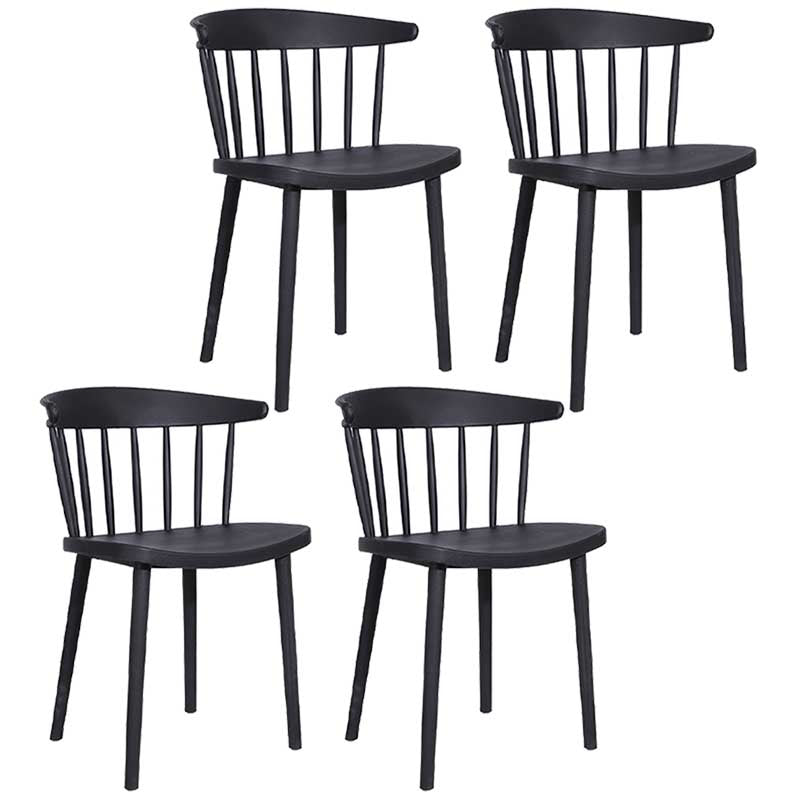 Multicolor Contemporary Style Side Chair Set Windsor Back Side Dining Chair Black 4 Piece Set Clearhalo ' kitchen&dining_furn' 'Dining Chairs' 'Dining Tables & Seating' 'dining_chair' 'furn' 'furn_dining_chair' 'Furniture' 'furniture_dining_chair' 'Kitchen & Dining Furniture' 'kitchen' 3672352