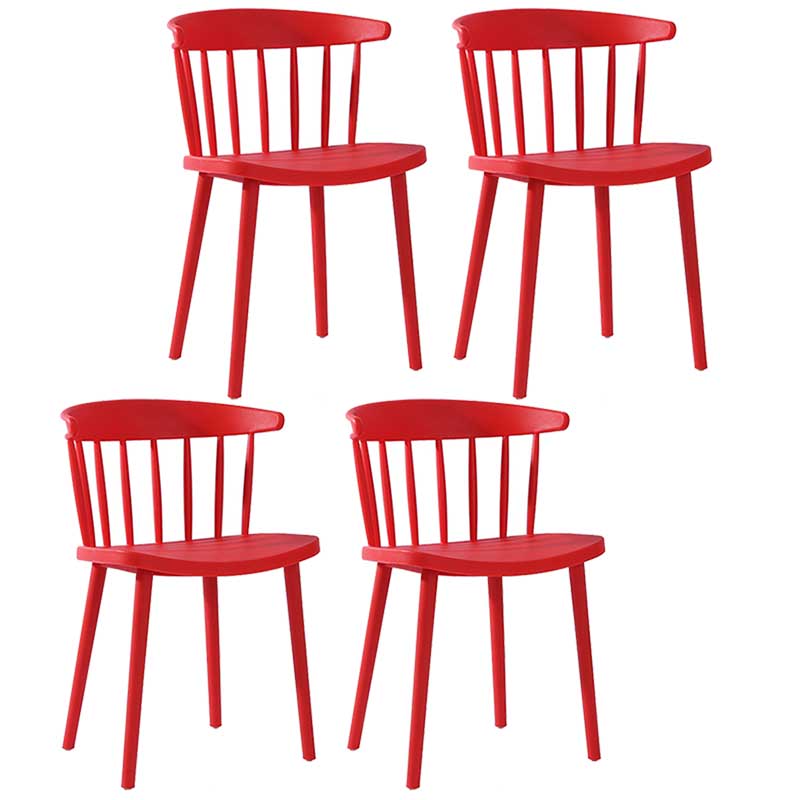 Multicolor Contemporary Style Side Chair Set Windsor Back Side Dining Chair Red 4 Piece Set Clearhalo ' kitchen&dining_furn' 'Dining Chairs' 'Dining Tables & Seating' 'dining_chair' 'furn' 'furn_dining_chair' 'Furniture' 'furniture_dining_chair' 'Kitchen & Dining Furniture' 'kitchen' 3672355