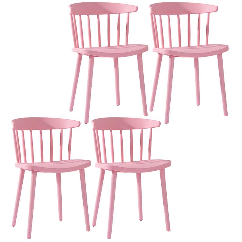 Multicolor Contemporary Style Side Chair Set Windsor Back Side Dining Chair Pink 4 Piece Set Clearhalo ' kitchen&dining_furn' 'Dining Chairs' 'Dining Tables & Seating' 'dining_chair' 'furn' 'furn_dining_chair' 'Furniture' 'furniture_dining_chair' 'Kitchen & Dining Furniture' 'kitchen' 3672358