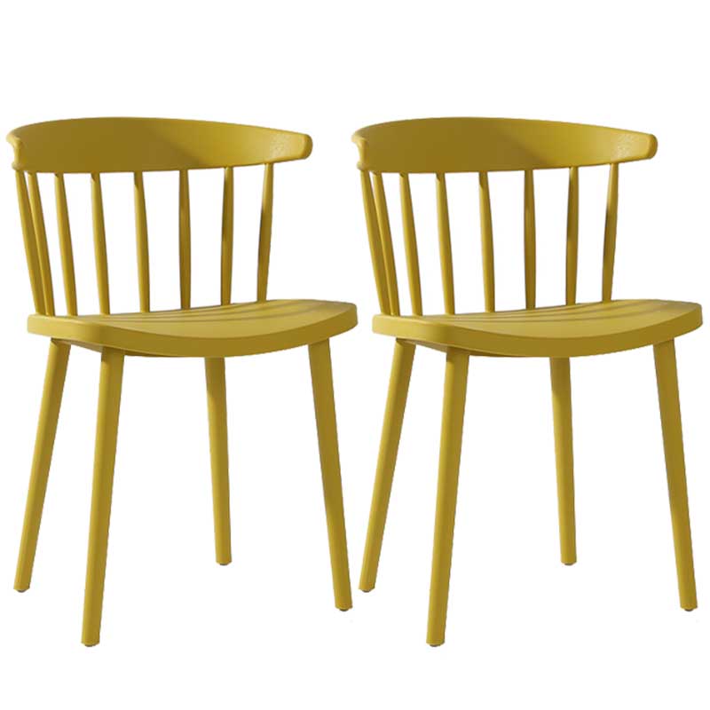 Multicolor Contemporary Style Side Chair Set Windsor Back Side Dining Chair Yellow 2 Piece Set Clearhalo ' kitchen&dining_furn' 'Dining Chairs' 'Dining Tables & Seating' 'dining_chair' 'furn' 'furn_dining_chair' 'Furniture' 'furniture_dining_chair' 'Kitchen & Dining Furniture' 'kitchen' 3672363