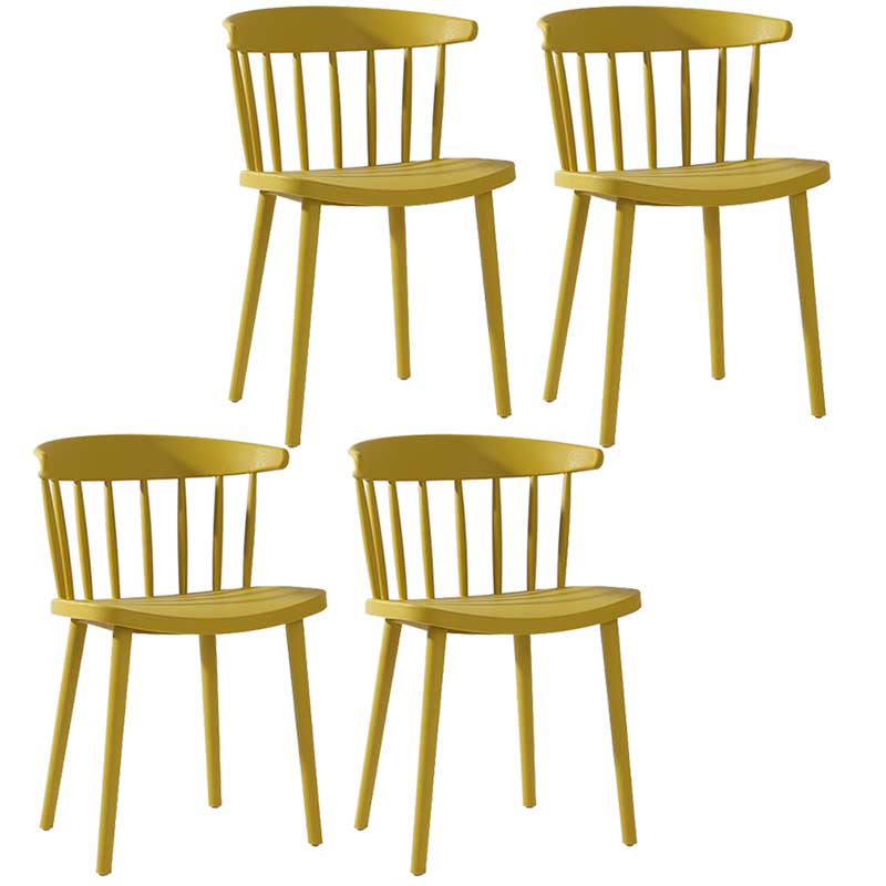 Multicolor Contemporary Style Side Chair Set Windsor Back Side Dining Chair Yellow 4 Piece Set Clearhalo ' kitchen&dining_furn' 'Dining Chairs' 'Dining Tables & Seating' 'dining_chair' 'furn' 'furn_dining_chair' 'Furniture' 'furniture_dining_chair' 'Kitchen & Dining Furniture' 'kitchen' 3672364