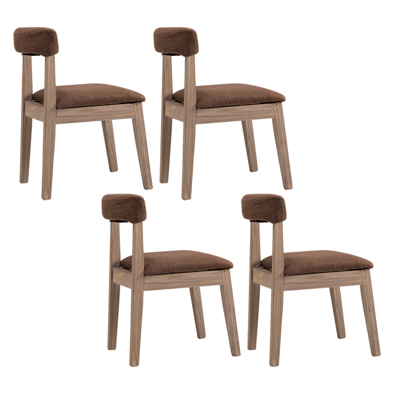 Country Style Solid Wood Dining Room Chair Open Back Dining Side Chair Coffee 4 Piece Set Clearhalo ' kitchen&dining_furn' 'Dining Chairs' 'Dining Tables & Seating' 'dining_chair' 'furn' 'furn_dining_chair' 'Furniture' 'furniture_dining_chair' 'Kitchen & Dining Furniture' 'kitchen' 3672384