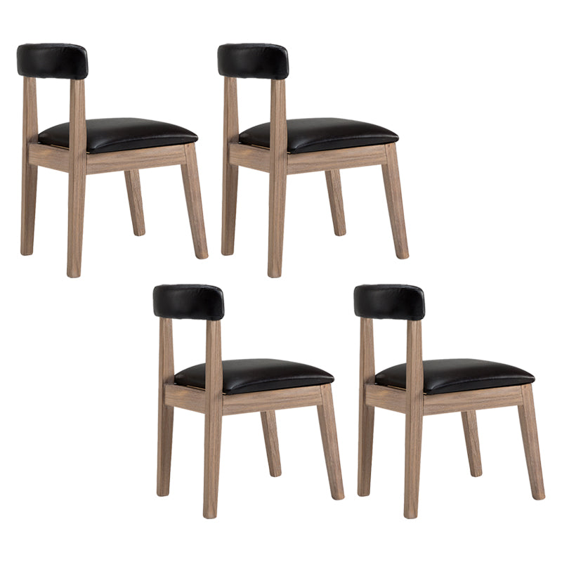 Country Style Solid Wood Dining Room Chair Open Back Dining Side Chair Black 4 Piece Set Clearhalo ' kitchen&dining_furn' 'Dining Chairs' 'Dining Tables & Seating' 'dining_chair' 'furn' 'furn_dining_chair' 'Furniture' 'furniture_dining_chair' 'Kitchen & Dining Furniture' 'kitchen' 3672390