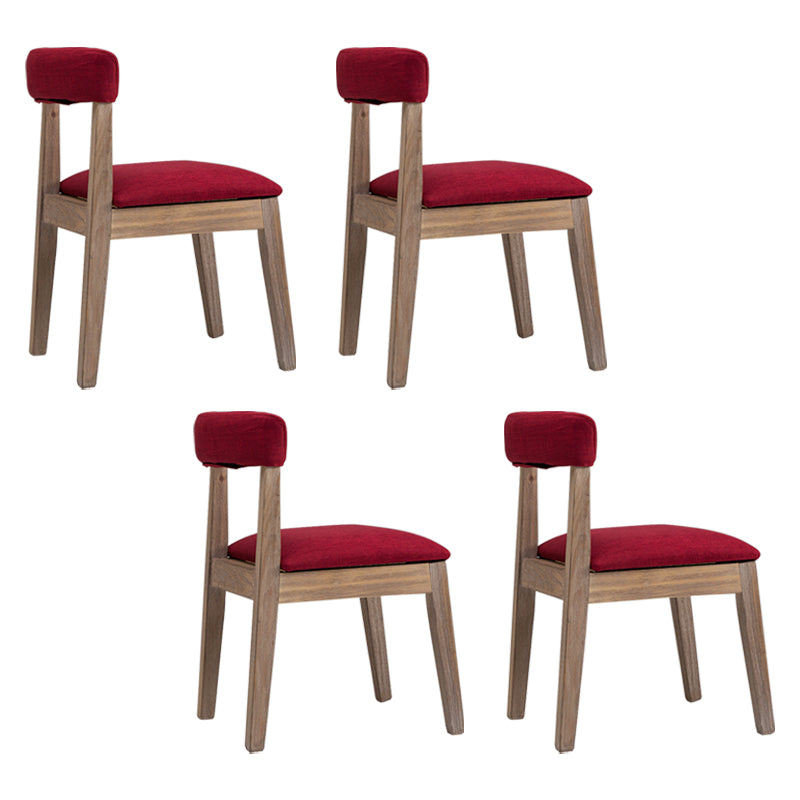Country Style Solid Wood Dining Room Chair Open Back Dining Side Chair Red 4 Piece Set Clearhalo ' kitchen&dining_furn' 'Dining Chairs' 'Dining Tables & Seating' 'dining_chair' 'furn' 'furn_dining_chair' 'Furniture' 'furniture_dining_chair' 'Kitchen & Dining Furniture' 'kitchen' 3672396