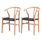 Wood Contemporary Style Dining Arm Chair Indoor-Outdoor Wishbone Chair White-Black 2 Piece Set Clearhalo ' kitchen&dining_furn' 'Dining Chairs' 'Dining Tables & Seating' 'dining_chair' 'furn' 'furn_dining_chair' 'Furniture' 'furniture_dining_chair' 'Kitchen & Dining Furniture' 'kitchen' 3672398