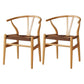 Wood Contemporary Style Dining Arm Chair Indoor-Outdoor Wishbone Chair White-Brown 2 Piece Set Clearhalo ' kitchen&dining_furn' 'Dining Chairs' 'Dining Tables & Seating' 'dining_chair' 'furn' 'furn_dining_chair' 'Furniture' 'furniture_dining_chair' 'Kitchen & Dining Furniture' 'kitchen' 3672409