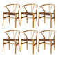 Wood Contemporary Style Dining Arm Chair Indoor-Outdoor Wishbone Chair White-Brown 6 Piece Set Clearhalo ' kitchen&dining_furn' 'Dining Chairs' 'Dining Tables & Seating' 'dining_chair' 'furn' 'furn_dining_chair' 'Furniture' 'furniture_dining_chair' 'Kitchen & Dining Furniture' 'kitchen' 3672411