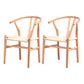 Wood Contemporary Style Dining Arm Chair Indoor-Outdoor Wishbone Chair Off-White 2 Piece Set Clearhalo ' kitchen&dining_furn' 'Dining Chairs' 'Dining Tables & Seating' 'dining_chair' 'furn' 'furn_dining_chair' 'Furniture' 'furniture_dining_chair' 'Kitchen & Dining Furniture' 'kitchen' 3672412