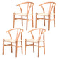 Wood Contemporary Style Dining Arm Chair Indoor-Outdoor Wishbone Chair Off-White 4 Piece Set Clearhalo ' kitchen&dining_furn' 'Dining Chairs' 'Dining Tables & Seating' 'dining_chair' 'furn' 'furn_dining_chair' 'Furniture' 'furniture_dining_chair' 'Kitchen & Dining Furniture' 'kitchen' 3672413