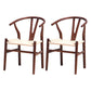 Wood Contemporary Style Dining Arm Chair Indoor-Outdoor Wishbone Chair Brown 2 Piece Set Clearhalo ' kitchen&dining_furn' 'Dining Chairs' 'Dining Tables & Seating' 'dining_chair' 'furn' 'furn_dining_chair' 'Furniture' 'furniture_dining_chair' 'Kitchen & Dining Furniture' 'kitchen' 3672418