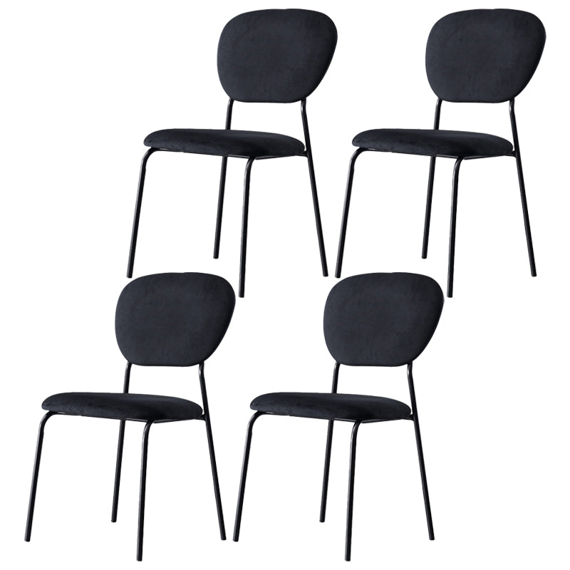Contemporary Style Metal Dining Room Kitchen Chair Open Back Side Chairs Black 4 Piece Set Clearhalo ' kitchen&dining_furn' 'Dining Chairs' 'Dining Tables & Seating' 'dining_chair' 'furn' 'furn_dining_chair' 'Furniture' 'furniture_dining_chair' 'Kitchen & Dining Furniture' 'kitchen' 3672426
