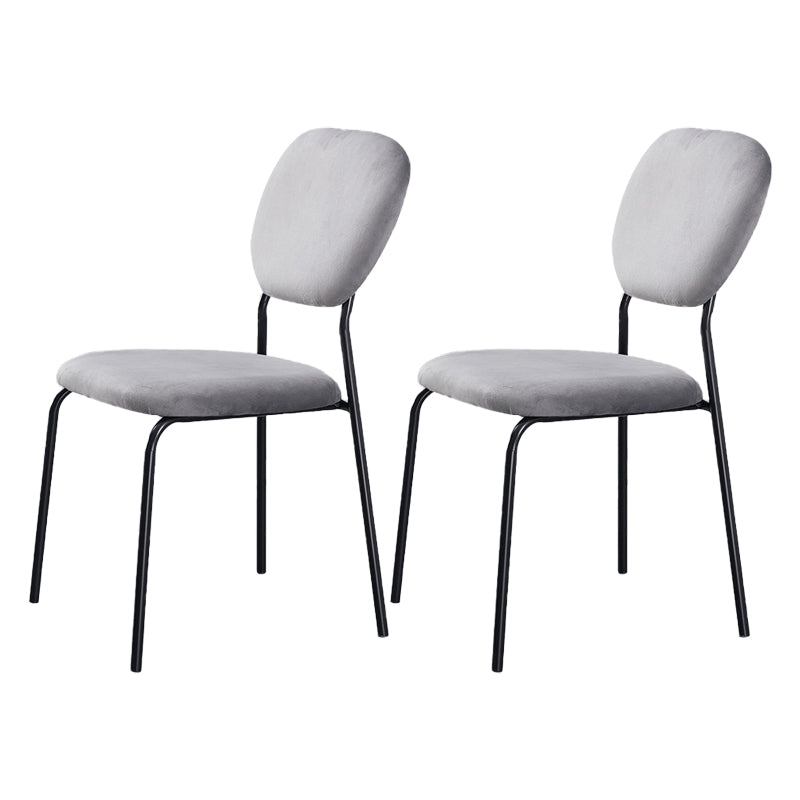 Contemporary Style Metal Dining Room Kitchen Chair Open Back Side Chairs Grey 2 Piece Set Clearhalo ' kitchen&dining_furn' 'Dining Chairs' 'Dining Tables & Seating' 'dining_chair' 'furn' 'furn_dining_chair' 'Furniture' 'furniture_dining_chair' 'Kitchen & Dining Furniture' 'kitchen' 3672428