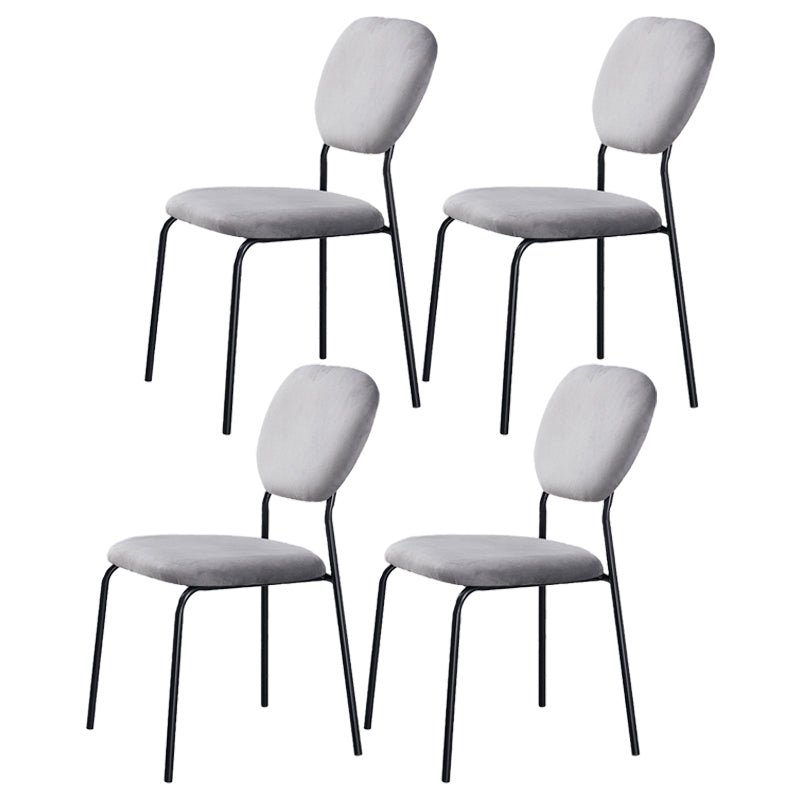Contemporary Style Metal Dining Room Kitchen Chair Open Back Side Chairs Grey 4 Piece Set Clearhalo ' kitchen&dining_furn' 'Dining Chairs' 'Dining Tables & Seating' 'dining_chair' 'furn' 'furn_dining_chair' 'Furniture' 'furniture_dining_chair' 'Kitchen & Dining Furniture' 'kitchen' 3672430
