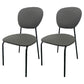 Contemporary Style Metal Dining Room Kitchen Chair Open Back Side Chairs Dark Gray 2 Piece Set Clearhalo ' kitchen&dining_furn' 'Dining Chairs' 'Dining Tables & Seating' 'dining_chair' 'furn' 'furn_dining_chair' 'Furniture' 'furniture_dining_chair' 'Kitchen & Dining Furniture' 'kitchen' 3672433