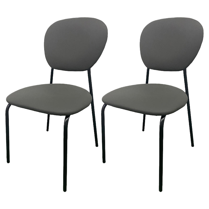 Contemporary Style Metal Dining Room Kitchen Chair Open Back Side Chairs Dark Gray 2 Piece Set Clearhalo ' kitchen&dining_furn' 'Dining Chairs' 'Dining Tables & Seating' 'dining_chair' 'furn' 'furn_dining_chair' 'Furniture' 'furniture_dining_chair' 'Kitchen & Dining Furniture' 'kitchen' 3672433