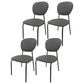 Contemporary Style Metal Dining Room Kitchen Chair Open Back Side Chairs Dark Gray 4 Piece Set Clearhalo ' kitchen&dining_furn' 'Dining Chairs' 'Dining Tables & Seating' 'dining_chair' 'furn' 'furn_dining_chair' 'Furniture' 'furniture_dining_chair' 'Kitchen & Dining Furniture' 'kitchen' 3672436