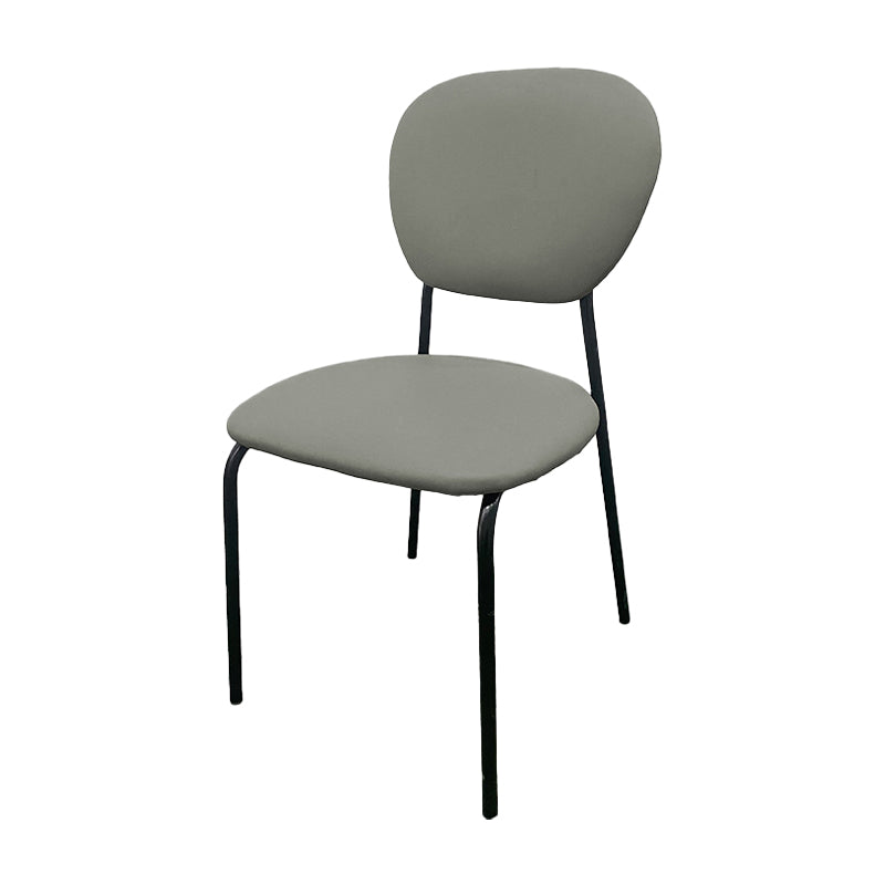 Contemporary Style Metal Dining Room Kitchen Chair Open Back Side Chairs Light Gray 1 Piece Clearhalo ' kitchen&dining_furn' 'Dining Chairs' 'Dining Tables & Seating' 'dining_chair' 'furn' 'furn_dining_chair' 'Furniture' 'furniture_dining_chair' 'Kitchen & Dining Furniture' 'kitchen' 3672438