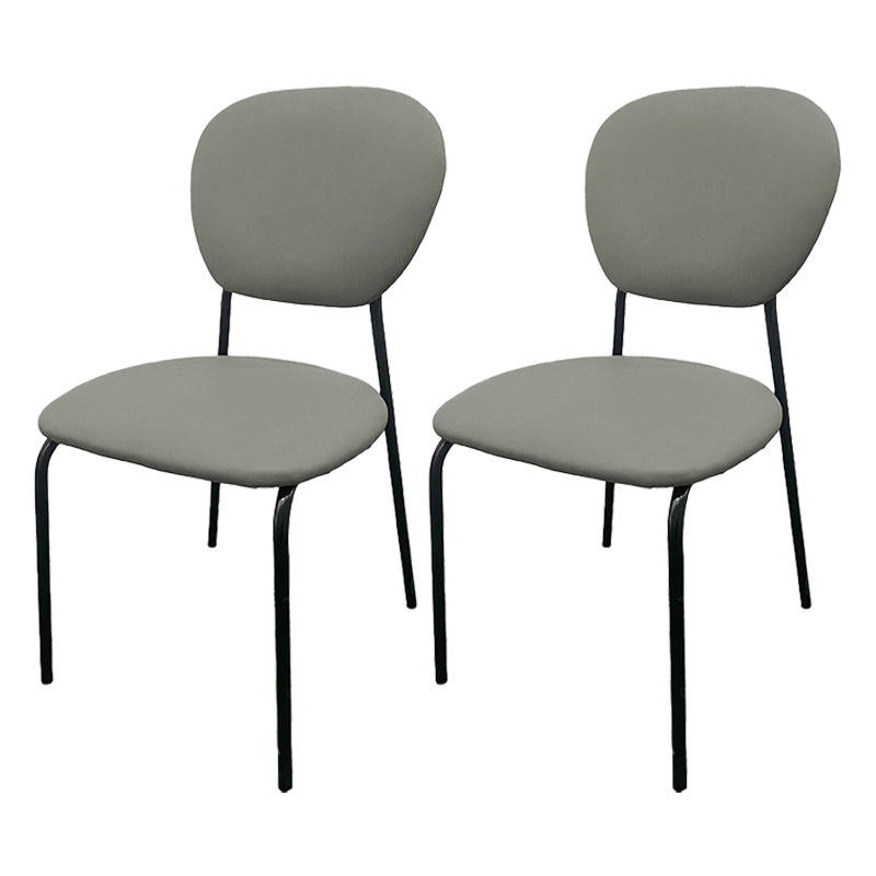 Contemporary Style Metal Dining Room Kitchen Chair Open Back Side Chairs Light Gray 2 Piece Set Clearhalo ' kitchen&dining_furn' 'Dining Chairs' 'Dining Tables & Seating' 'dining_chair' 'furn' 'furn_dining_chair' 'Furniture' 'furniture_dining_chair' 'Kitchen & Dining Furniture' 'kitchen' 3672439