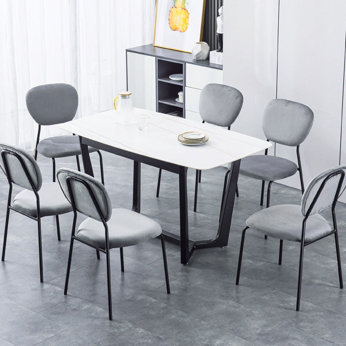 Contemporary Style Metal Dining Room Kitchen Chair Open Back Side Chairs Clearhalo ' kitchen&dining_furn' 'Dining Chairs' 'Dining Tables & Seating' 'dining_chair' 'furn' 'furn_dining_chair' 'Furniture' 'furniture_dining_chair' 'Kitchen & Dining Furniture' 'kitchen' 3672442