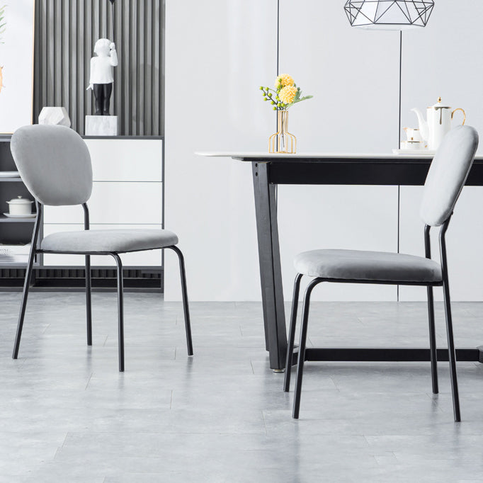 Contemporary Style Metal Dining Room Kitchen Chair Open Back Side Chairs Clearhalo ' kitchen&dining_furn' 'Dining Chairs' 'Dining Tables & Seating' 'dining_chair' 'furn' 'furn_dining_chair' 'Furniture' 'furniture_dining_chair' 'Kitchen & Dining Furniture' 'kitchen' 3672445