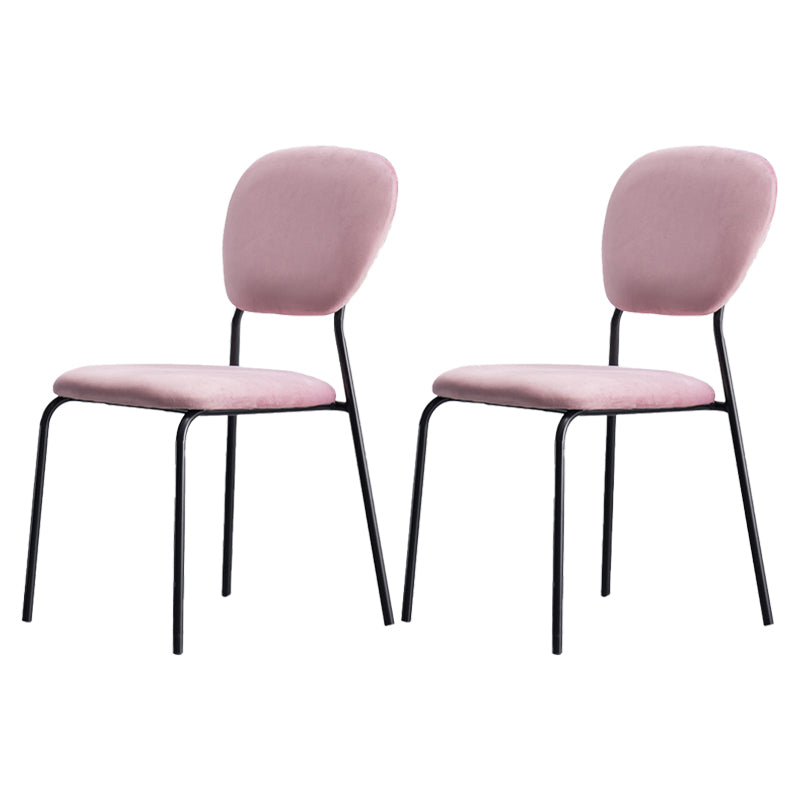 Contemporary Style Metal Dining Room Kitchen Chair Open Back Side Chairs Pink 2 Piece Set Clearhalo ' kitchen&dining_furn' 'Dining Chairs' 'Dining Tables & Seating' 'dining_chair' 'furn' 'furn_dining_chair' 'Furniture' 'furniture_dining_chair' 'Kitchen & Dining Furniture' 'kitchen' 3672446