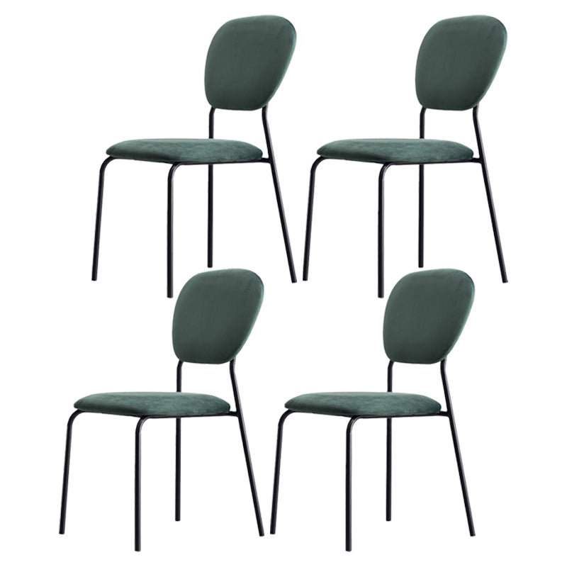 Contemporary Style Metal Dining Room Kitchen Chair Open Back Side Chairs Green 4 Piece Set Clearhalo ' kitchen&dining_furn' 'Dining Chairs' 'Dining Tables & Seating' 'dining_chair' 'furn' 'furn_dining_chair' 'Furniture' 'furniture_dining_chair' 'Kitchen & Dining Furniture' 'kitchen' 3672452