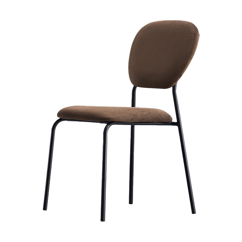 Contemporary Style Metal Dining Room Kitchen Chair Open Back Side Chairs Coffee 1 Piece Clearhalo ' kitchen&dining_furn' 'Dining Chairs' 'Dining Tables & Seating' 'dining_chair' 'furn' 'furn_dining_chair' 'Furniture' 'furniture_dining_chair' 'Kitchen & Dining Furniture' 'kitchen' 3672453