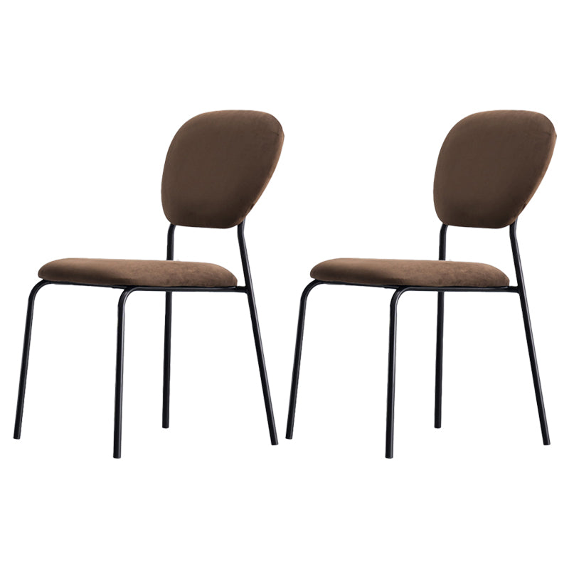 Contemporary Style Metal Dining Room Kitchen Chair Open Back Side Chairs Coffee 2 Piece Set Clearhalo ' kitchen&dining_furn' 'Dining Chairs' 'Dining Tables & Seating' 'dining_chair' 'furn' 'furn_dining_chair' 'Furniture' 'furniture_dining_chair' 'Kitchen & Dining Furniture' 'kitchen' 3672454