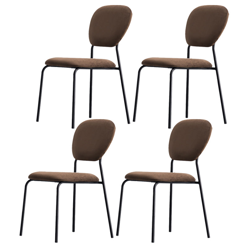 Contemporary Style Metal Dining Room Kitchen Chair Open Back Side Chairs Coffee 4 Piece Set Clearhalo ' kitchen&dining_furn' 'Dining Chairs' 'Dining Tables & Seating' 'dining_chair' 'furn' 'furn_dining_chair' 'Furniture' 'furniture_dining_chair' 'Kitchen & Dining Furniture' 'kitchen' 3672455