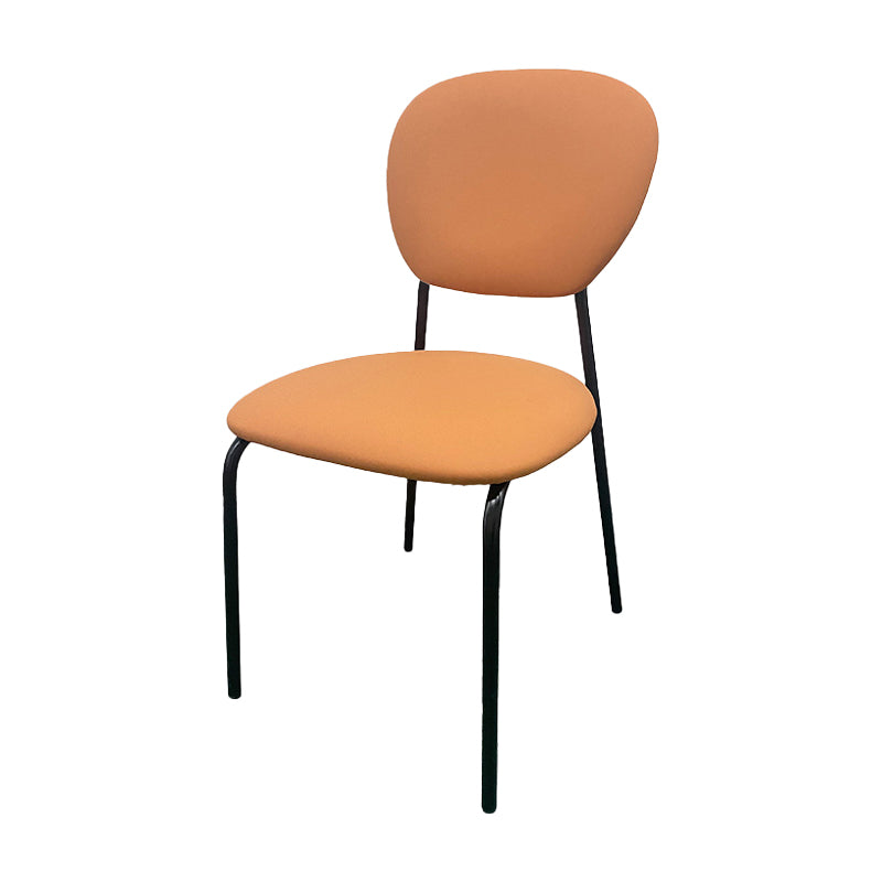 Contemporary Style Metal Dining Room Kitchen Chair Open Back Side Chairs Orange 1 Piece Clearhalo ' kitchen&dining_furn' 'Dining Chairs' 'Dining Tables & Seating' 'dining_chair' 'furn' 'furn_dining_chair' 'Furniture' 'furniture_dining_chair' 'Kitchen & Dining Furniture' 'kitchen' 3672456