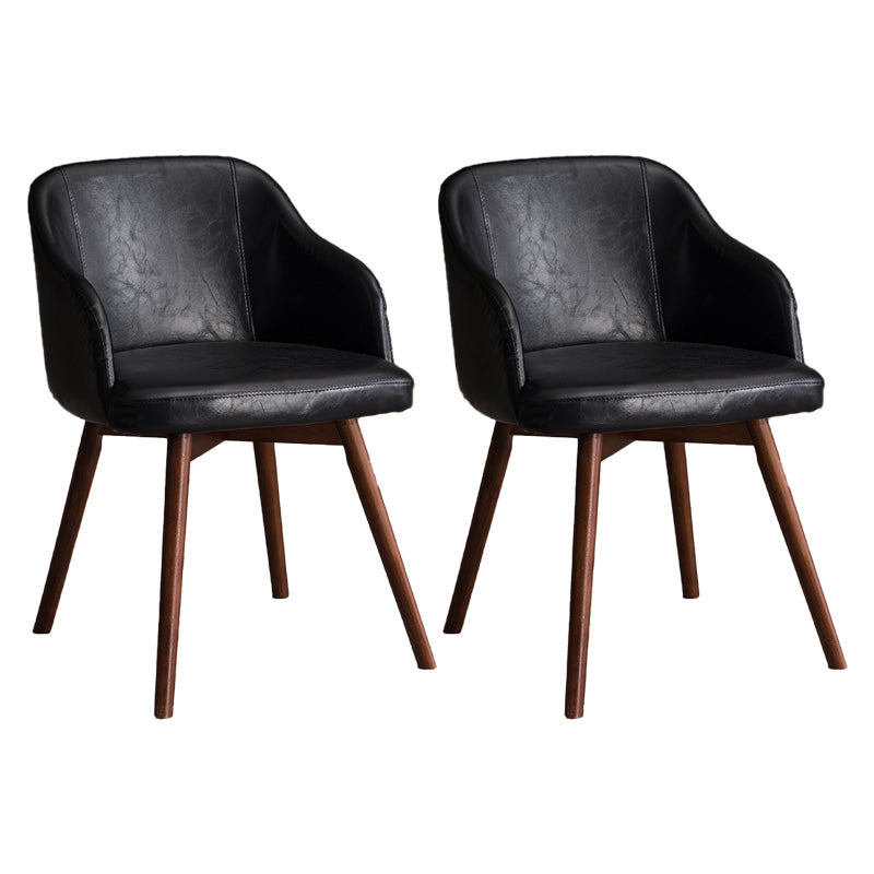 Scandinavian Beech Solid Back Arm Chair Fabric Dining Chair with Natural Legs Black 2 Piece Set Clearhalo ' kitchen&dining_furn' 'Dining Chairs' 'Dining Tables & Seating' 'dining_chair' 'furn' 'furn_dining_chair' 'Furniture' 'furniture_dining_chair' 'Kitchen & Dining Furniture' 'kitchen' 3672462