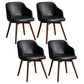Scandinavian Beech Solid Back Arm Chair Fabric Dining Chair with Natural Legs Black 4 Piece Set Clearhalo ' kitchen&dining_furn' 'Dining Chairs' 'Dining Tables & Seating' 'dining_chair' 'furn' 'furn_dining_chair' 'Furniture' 'furniture_dining_chair' 'Kitchen & Dining Furniture' 'kitchen' 3672463