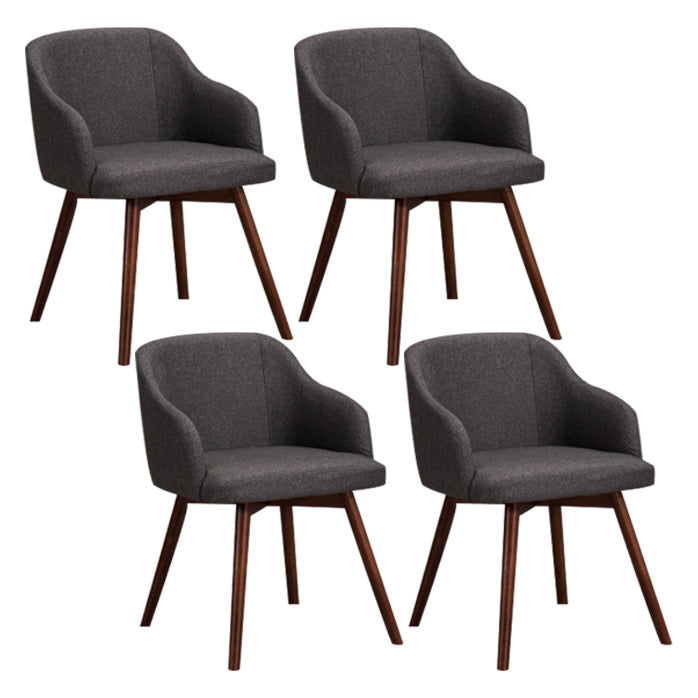 Scandinavian Beech Solid Back Arm Chair Fabric Dining Chair with Natural Legs Grey 4 Piece Set Clearhalo ' kitchen&dining_furn' 'Dining Chairs' 'Dining Tables & Seating' 'dining_chair' 'furn' 'furn_dining_chair' 'Furniture' 'furniture_dining_chair' 'Kitchen & Dining Furniture' 'kitchen' 3672476