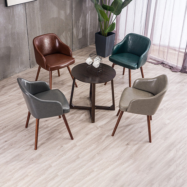 Scandinavian Beech Solid Back Arm Chair Fabric Dining Chair with Natural Legs Clearhalo ' kitchen&dining_furn' 'Dining Chairs' 'Dining Tables & Seating' 'dining_chair' 'furn' 'furn_dining_chair' 'Furniture' 'furniture_dining_chair' 'Kitchen & Dining Furniture' 'kitchen' 3672479