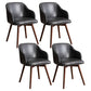 Scandinavian Beech Solid Back Arm Chair Fabric Dining Chair with Natural Legs Dark Gray 4 Piece Set Clearhalo ' kitchen&dining_furn' 'Dining Chairs' 'Dining Tables & Seating' 'dining_chair' 'furn' 'furn_dining_chair' 'Furniture' 'furniture_dining_chair' 'Kitchen & Dining Furniture' 'kitchen' 3672481
