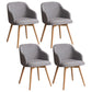 Scandinavian Beech Solid Back Arm Chair Fabric Dining Chair with Natural Legs Light Gray 4 Piece Set Clearhalo ' kitchen&dining_furn' 'Dining Chairs' 'Dining Tables & Seating' 'dining_chair' 'furn' 'furn_dining_chair' 'Furniture' 'furniture_dining_chair' 'Kitchen & Dining Furniture' 'kitchen' 3672484