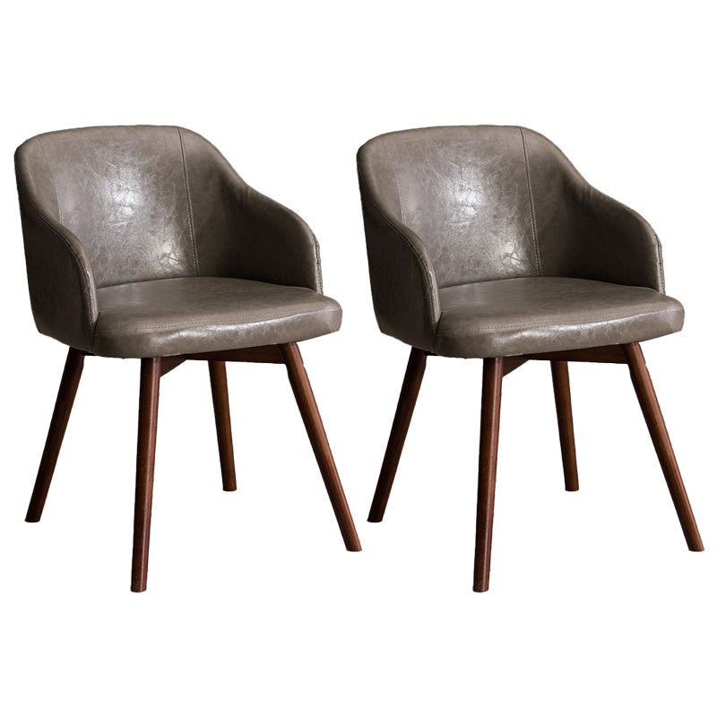 Scandinavian Beech Solid Back Arm Chair Fabric Dining Chair with Natural Legs Silver Gray 2 Piece Set Clearhalo ' kitchen&dining_furn' 'Dining Chairs' 'Dining Tables & Seating' 'dining_chair' 'furn' 'furn_dining_chair' 'Furniture' 'furniture_dining_chair' 'Kitchen & Dining Furniture' 'kitchen' 3672486