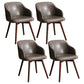 Scandinavian Beech Solid Back Arm Chair Fabric Dining Chair with Natural Legs Silver Gray 4 Piece Set Clearhalo ' kitchen&dining_furn' 'Dining Chairs' 'Dining Tables & Seating' 'dining_chair' 'furn' 'furn_dining_chair' 'Furniture' 'furniture_dining_chair' 'Kitchen & Dining Furniture' 'kitchen' 3672487