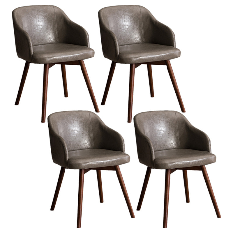 Scandinavian Beech Solid Back Arm Chair Fabric Dining Chair with Natural Legs Silver Gray 4 Piece Set Clearhalo ' kitchen&dining_furn' 'Dining Chairs' 'Dining Tables & Seating' 'dining_chair' 'furn' 'furn_dining_chair' 'Furniture' 'furniture_dining_chair' 'Kitchen & Dining Furniture' 'kitchen' 3672487