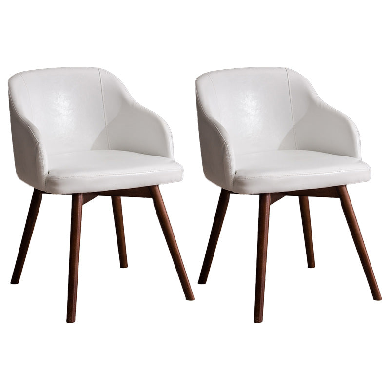 Scandinavian Beech Solid Back Arm Chair Fabric Dining Chair with Natural Legs White 2 Piece Set Clearhalo ' kitchen&dining_furn' 'Dining Chairs' 'Dining Tables & Seating' 'dining_chair' 'furn' 'furn_dining_chair' 'Furniture' 'furniture_dining_chair' 'Kitchen & Dining Furniture' 'kitchen' 3672489