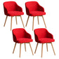 Scandinavian Beech Solid Back Arm Chair Fabric Dining Chair with Natural Legs Red 4 Piece Set Clearhalo ' kitchen&dining_furn' 'Dining Chairs' 'Dining Tables & Seating' 'dining_chair' 'furn' 'furn_dining_chair' 'Furniture' 'furniture_dining_chair' 'Kitchen & Dining Furniture' 'kitchen' 3672493
