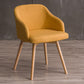 Scandinavian Beech Solid Back Arm Chair Fabric Dining Chair with Natural Legs Yellow 1 Piece Clearhalo ' kitchen&dining_furn' 'Dining Chairs' 'Dining Tables & Seating' 'dining_chair' 'furn' 'furn_dining_chair' 'Furniture' 'furniture_dining_chair' 'Kitchen & Dining Furniture' 'kitchen' 3672494
