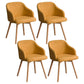 Scandinavian Beech Solid Back Arm Chair Fabric Dining Chair with Natural Legs Yellow 4 Piece Set Clearhalo ' kitchen&dining_furn' 'Dining Chairs' 'Dining Tables & Seating' 'dining_chair' 'furn' 'furn_dining_chair' 'Furniture' 'furniture_dining_chair' 'Kitchen & Dining Furniture' 'kitchen' 3672496